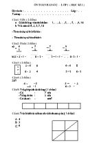 Đề thi cuối học kỳ I năm môn Toán + Tiếng Việt Lớp 1 - Năm học 2012-2013